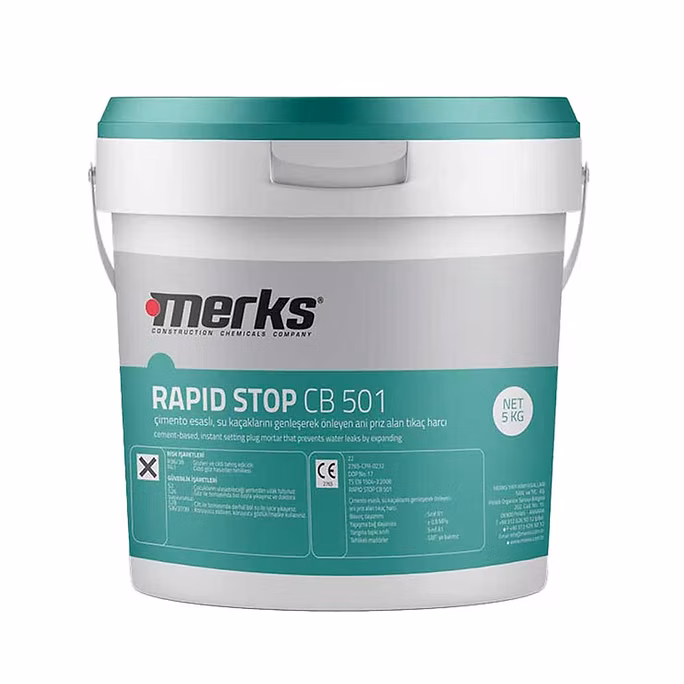 RAPIDSTOP CB 501 (TIKAÇ) Hızlı Priz Alan Çimento Esaslı Su Yalıtım Tıkacı / Kg - 5