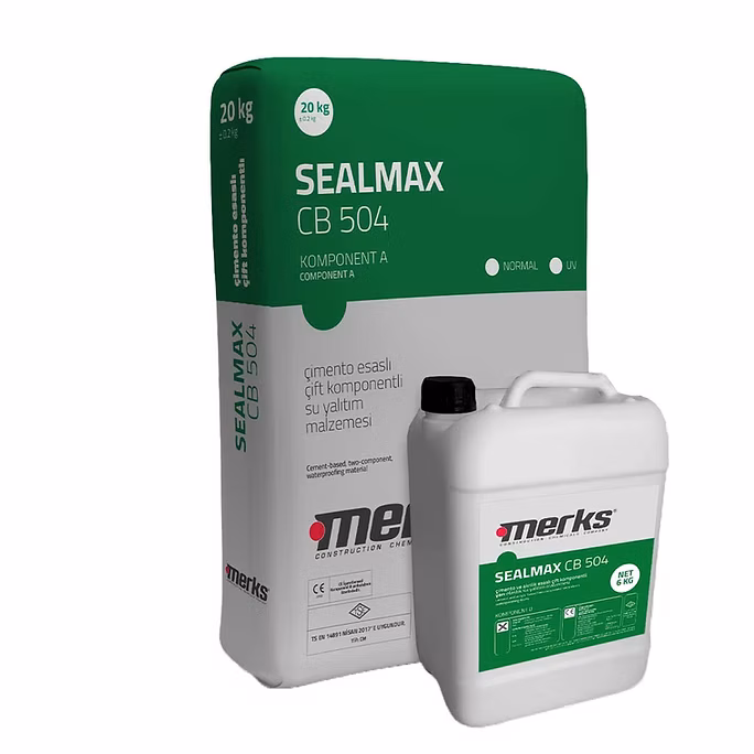 SEALMAX 2K CB 504 TAM ELASTİK  İki Bileşenli Çimento Akrilik Esaslı Tam Elastik Su Yalıtım Malzemesi / Kg - 27